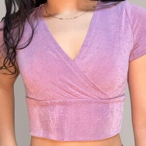 Elegant Pink Wrap Top